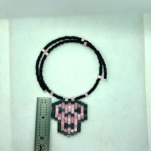 Hand beaded medium skull necklace